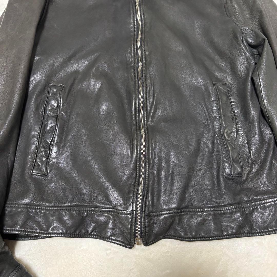 希少 DOLCE & GABBANA ラムレザー ライダーズ黒 50 ブルゾン