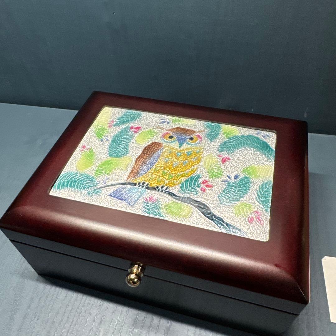 七宝焼き 七宝 小物入れ 七宝焼き オーバーナイトBOX（小） フクロウ