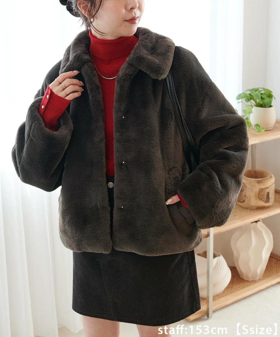 今季商品！　S　ブラウン　Discoat コート　ファージャケット レディース Discoat（ディスコート） コート アウター ファージャケット