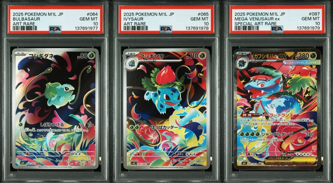 PSA10】【3連番 】フシギダネ フシギソウ 末尾77フシギバナex - メルカリ