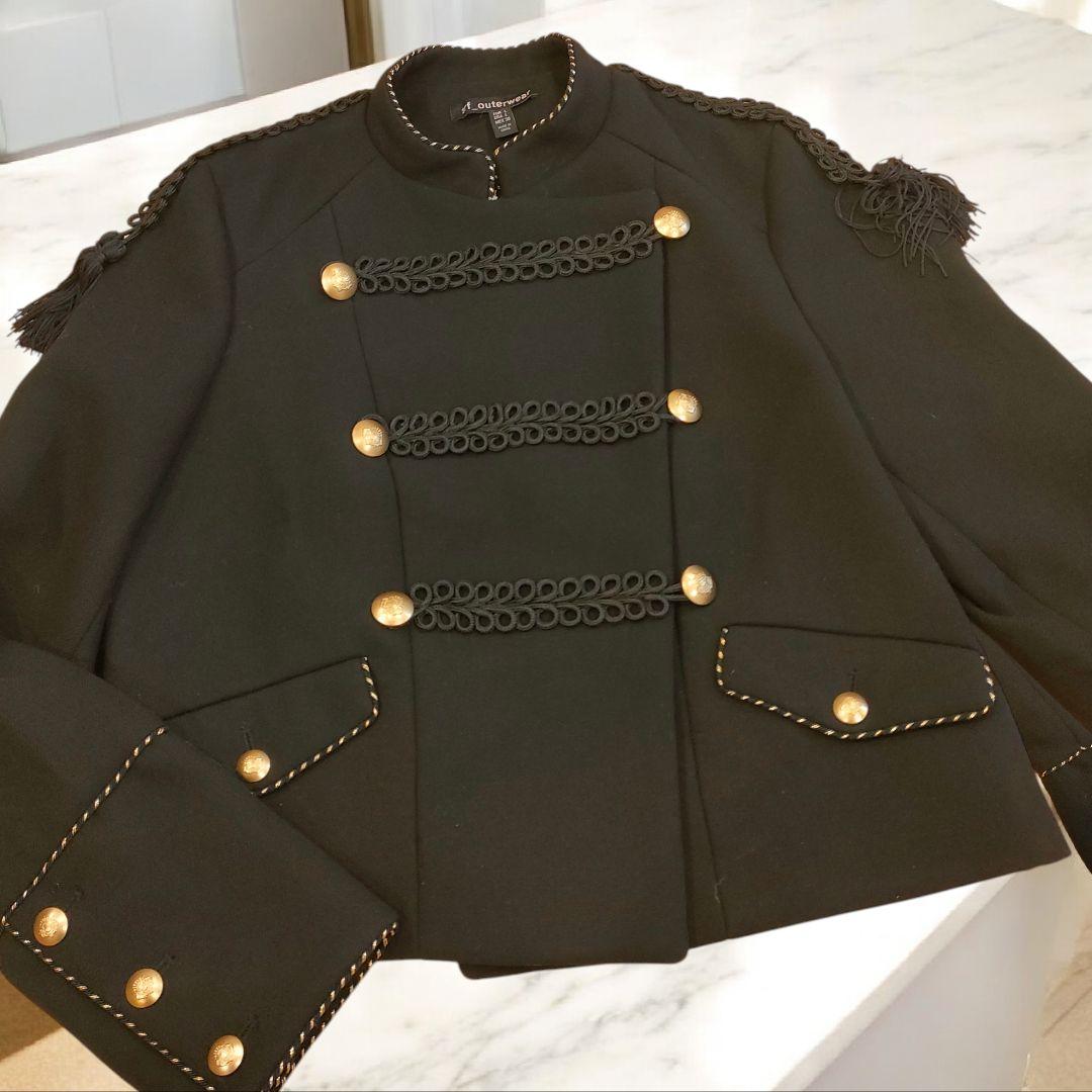 ZARA TRF ブラック ダブル ミリタリナポレオンジャケット サイズ L