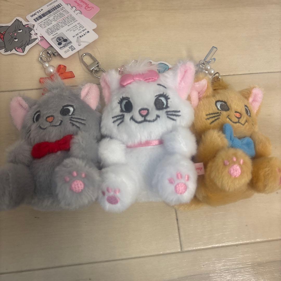 ディズニー マリーちゃん おしゃれキャット キーホルダー 韓国限定