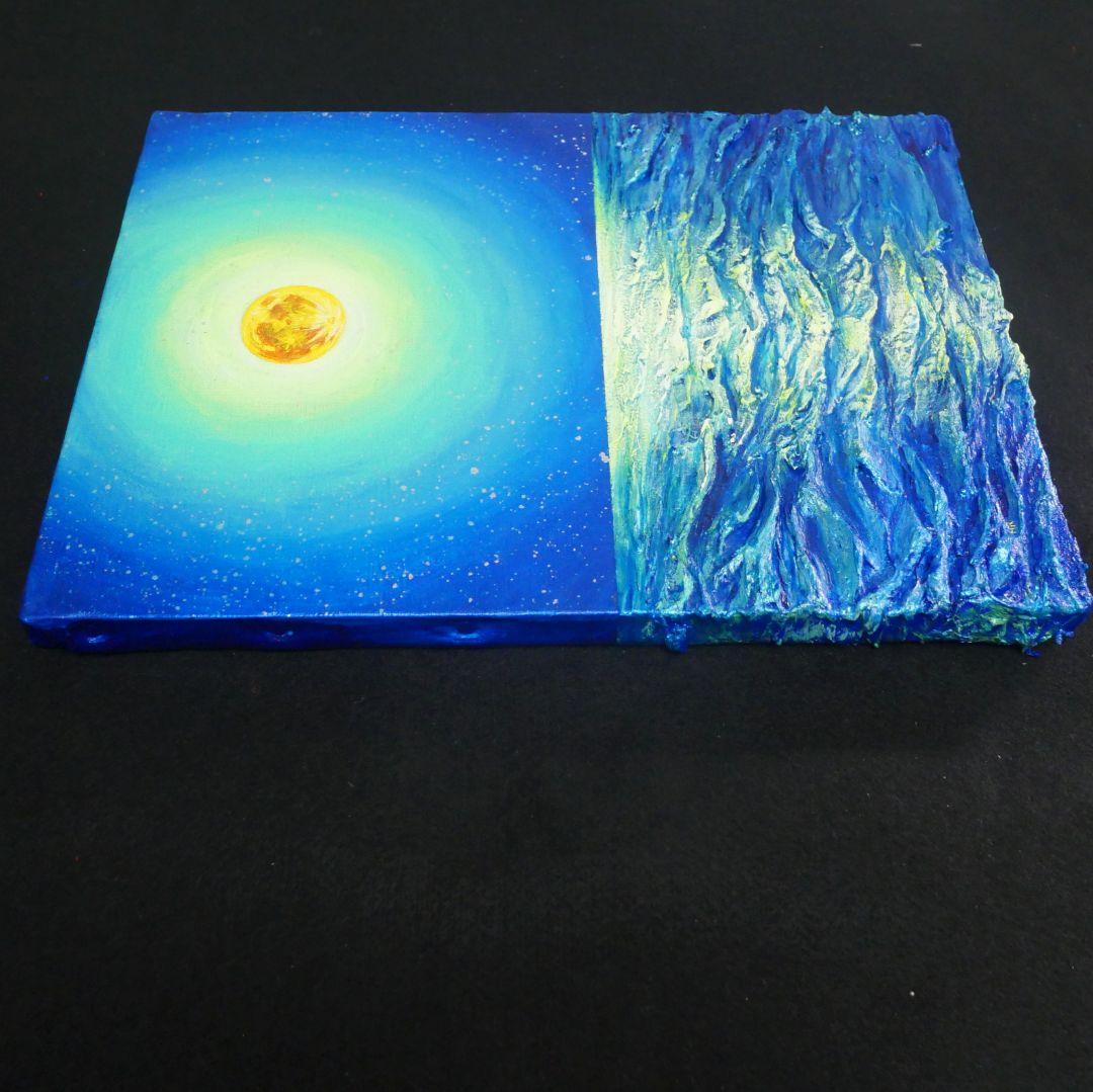 油絵 油彩 油彩画 絵 絵画【満月の海 】F4号 - メルカリ