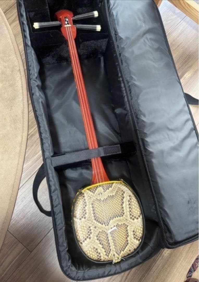 沖縄三線 本革　ケース付き 三線セット 沖縄三線初心者A 11点セット（人工皮＋ソフトケース）沖縄