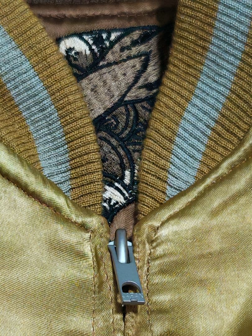 百花繚乱 美品 日本 限定 スカジャン 大龍刺繍 vintage 2面使う - メルカリ