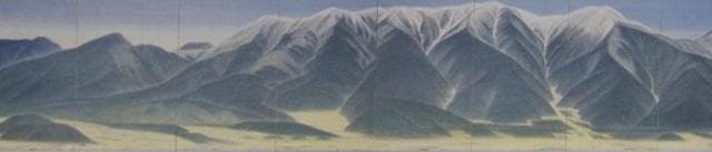 大野俊明、【春雪比良】、希少な額装用画集より、新品額装付