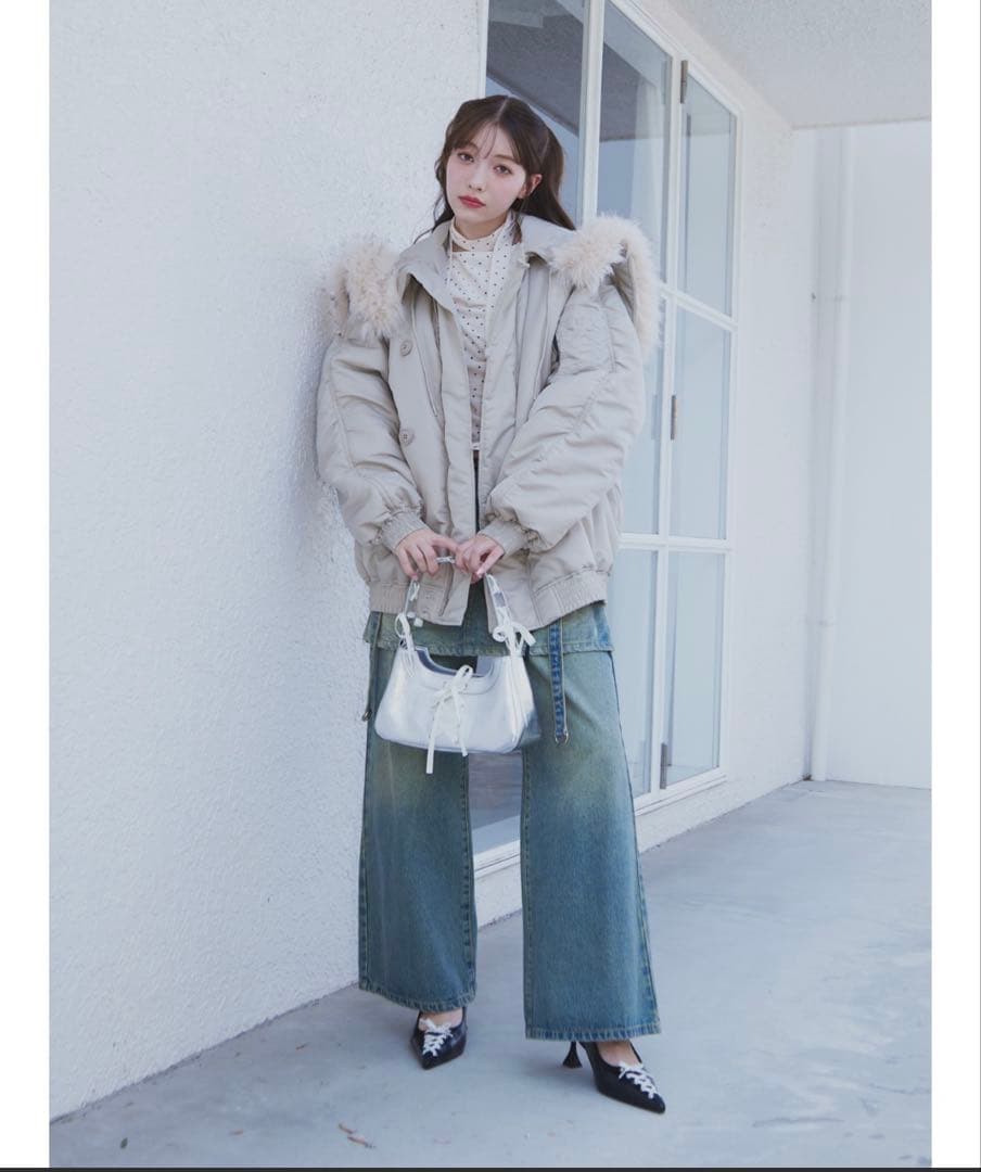 jouetie ルーズN-2Bブルゾン ファーフード付き