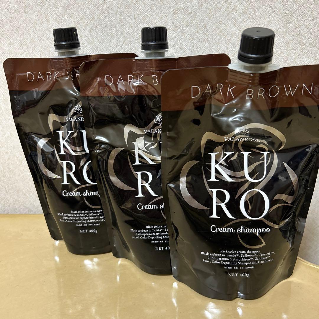 KURO Cream shampoo ダークブラウン 400g KURO Cream Shampoo ダークブラウン 400g➕300gのセット - メルカリ