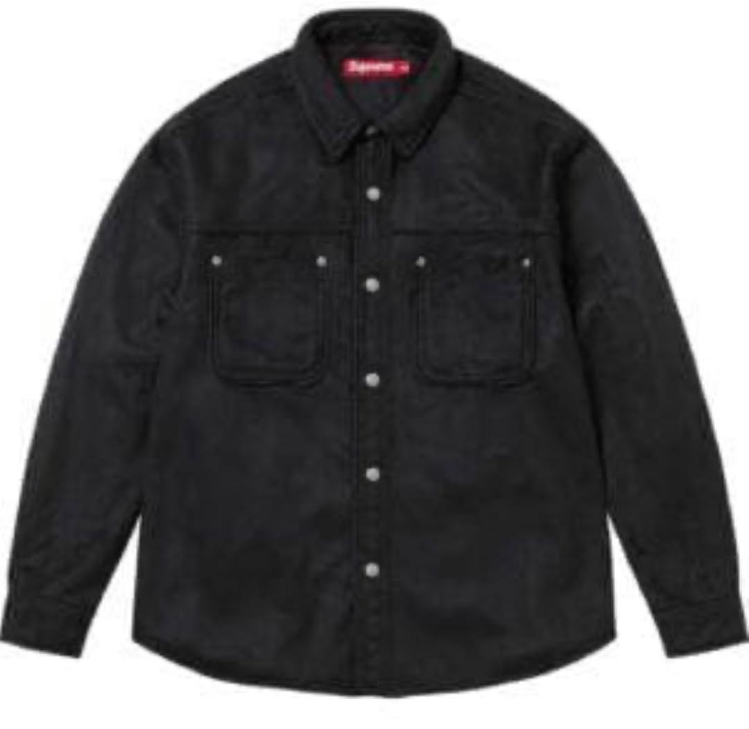 supreme faux suede snap shirt Lサイズ