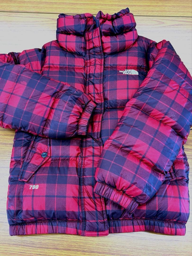THE NORTH FACE ダウンジャケット レディース80S赤・黒チェック