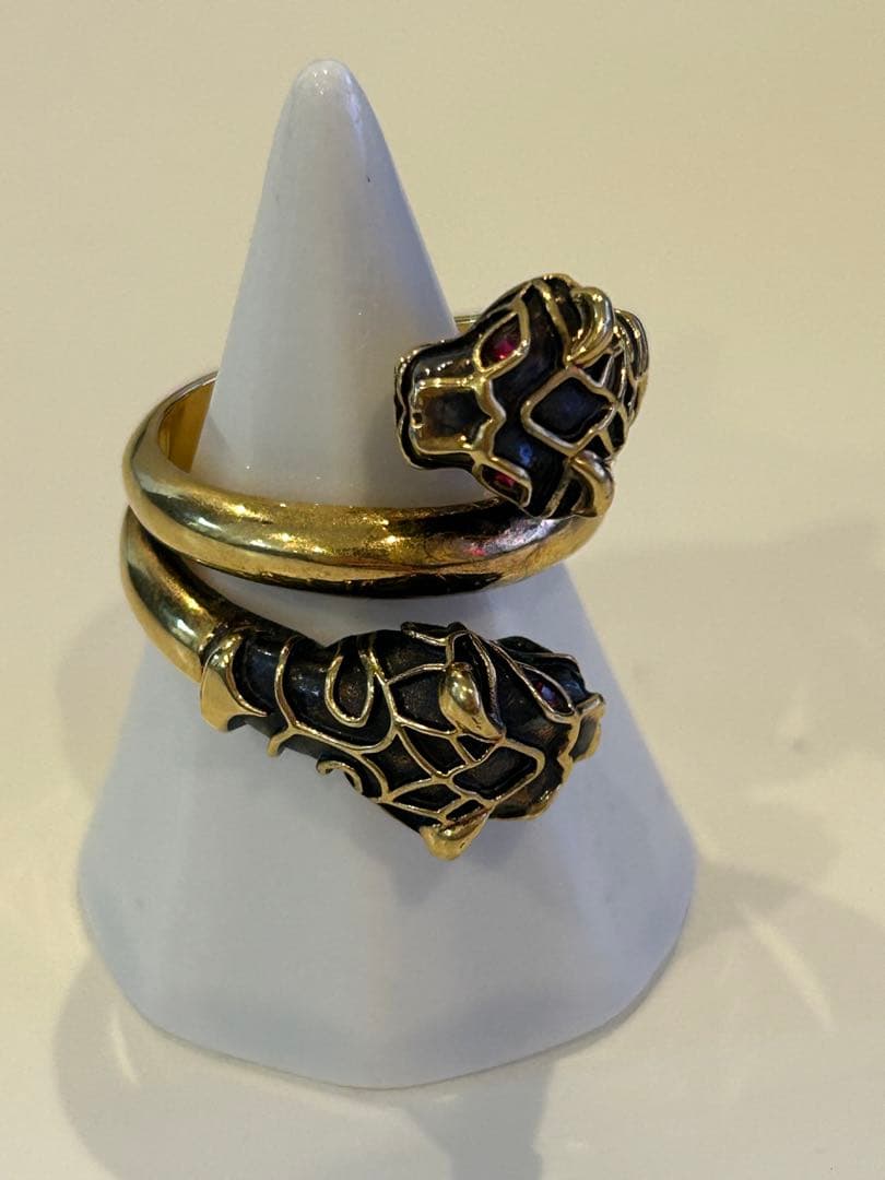 GUCCI ダブルタイガーヘッド　リング　サイズ23