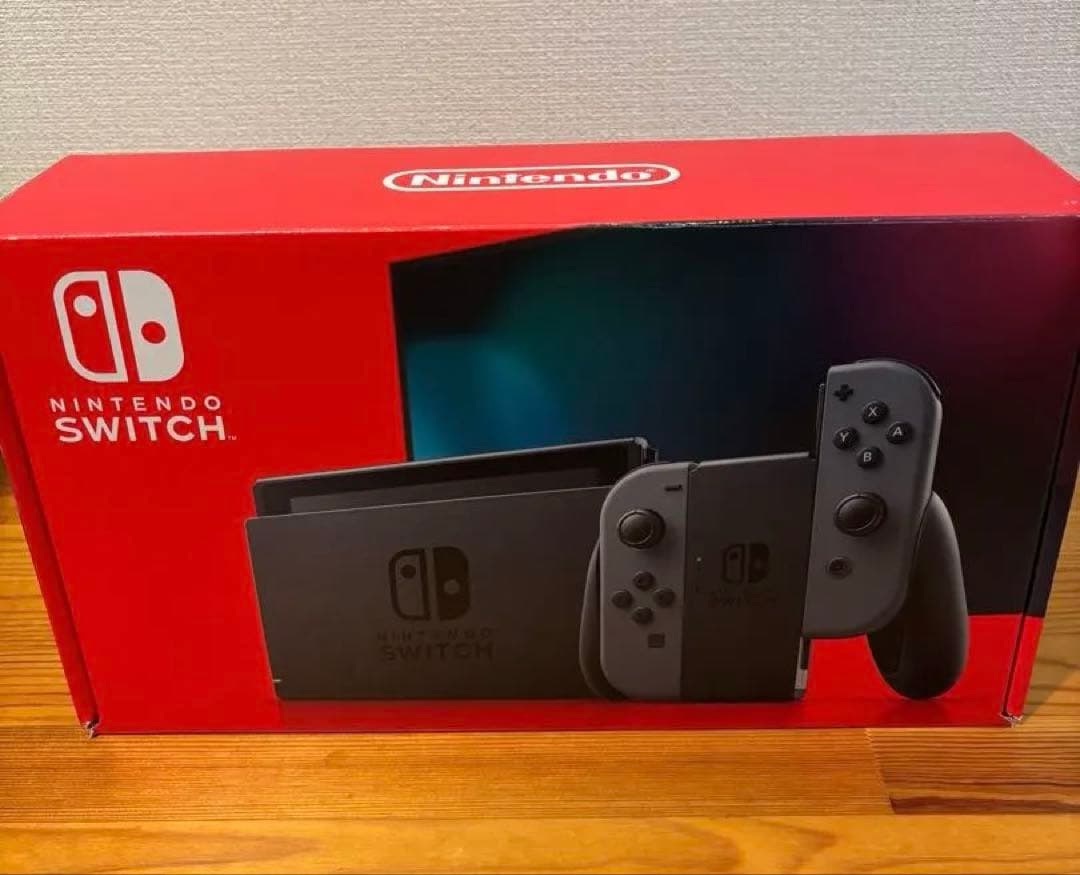 Switch本体（バッテリー強化版）　グレー　箱・付属品完備　　グリップ付き