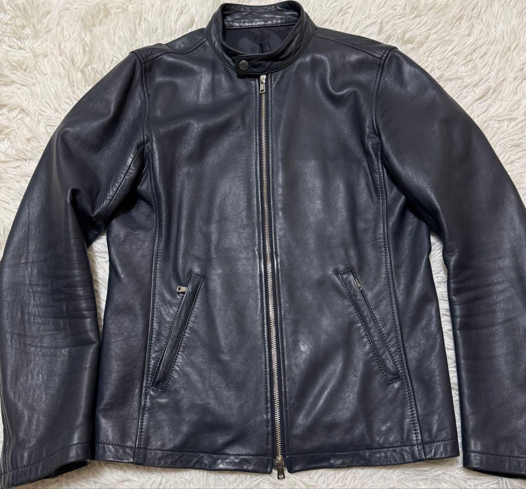 【希少カラー】SHIPS ラムレザー　シングルライダースジャケット　Size L SHIPS（シップス） 革ジャン ライダース SHIPS: ラムレザー シングル