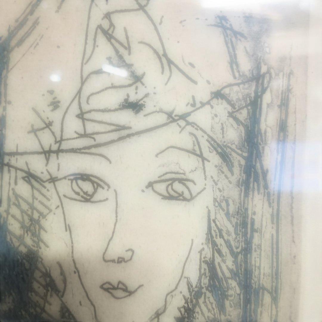 5675)此木三男（このきみつお） 銅版画（エッチング）「ピエロの女」EA