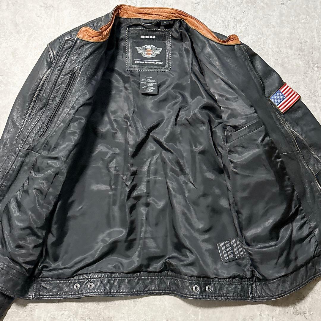 HARLEY-DAVIDSON シングルライダースジャケット L ワッペン 黒 - メルカリ