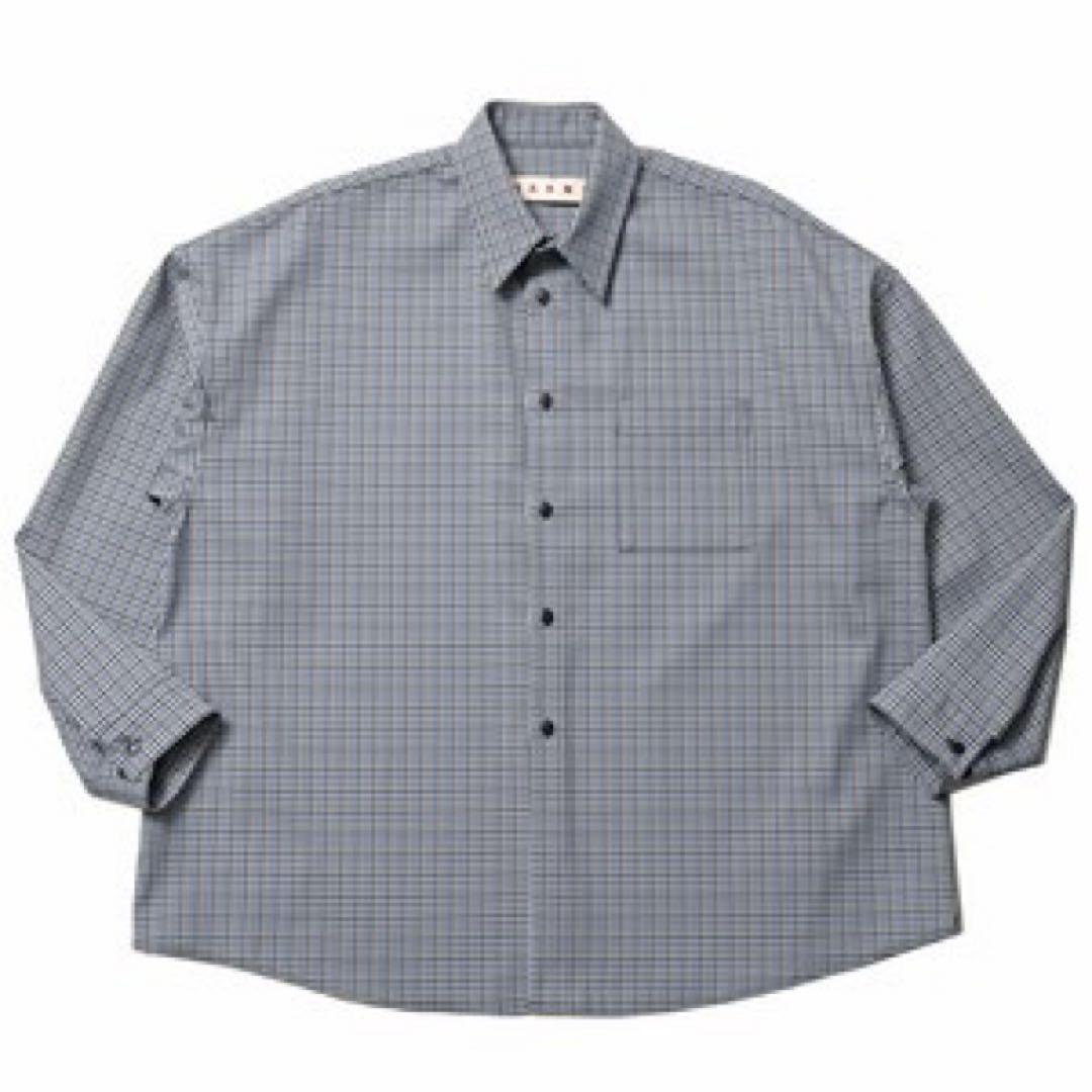 MARNI マルニ ポリエステル ウール チェックシャツ 46