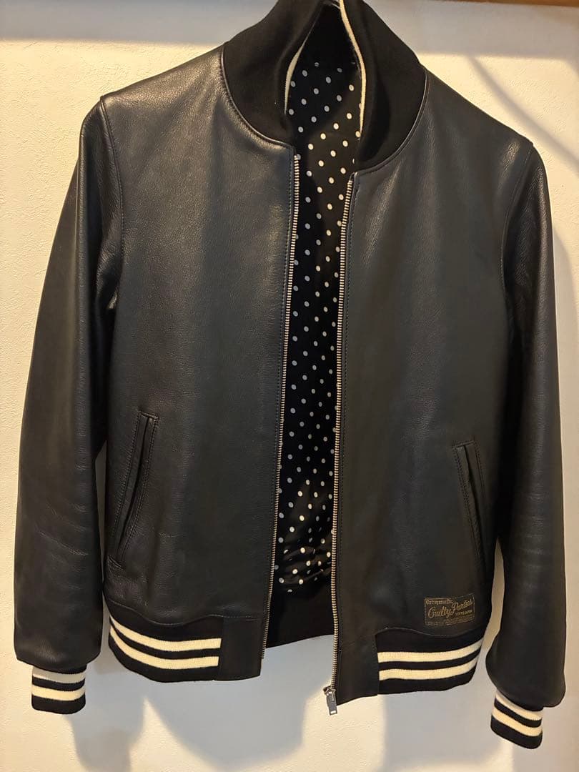 ☆山キチ☆WACKO MARIA レザースタジアムジャンパー　ブラック