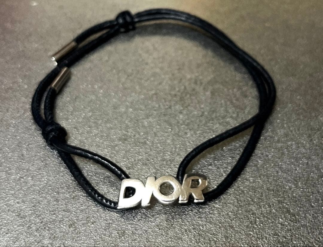 Dior レザーブレスレット ブラック