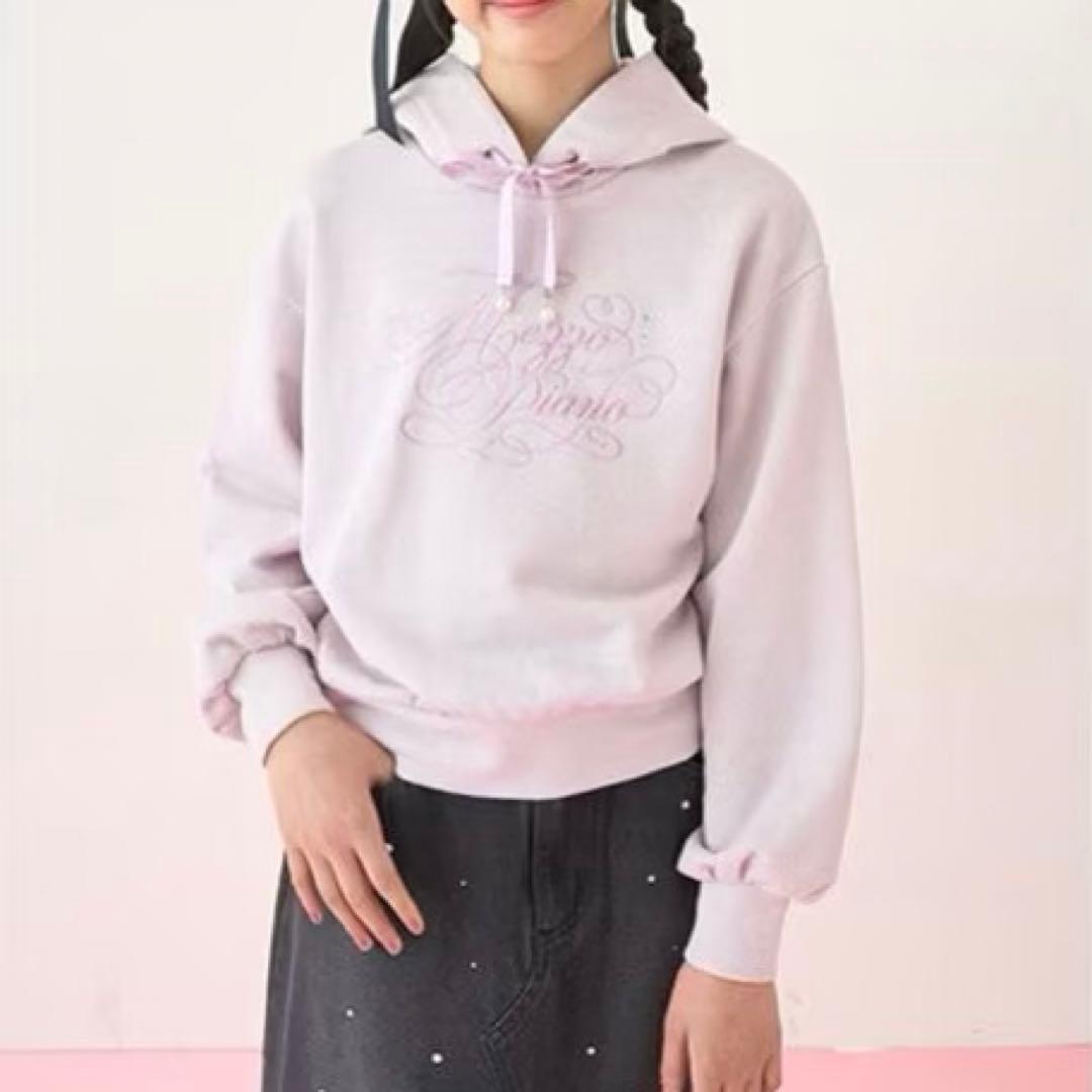 メゾピアノ新品新作タグ付きカリグラフィ刺しゅうラメ裏毛トレーナー