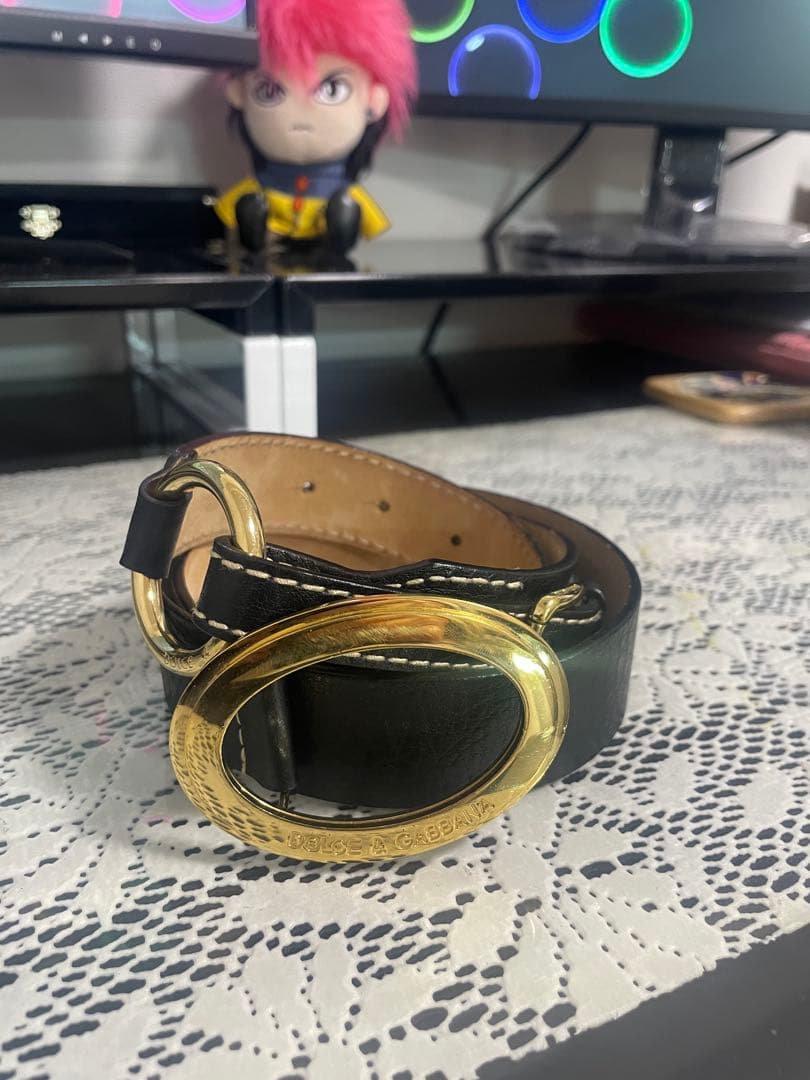 美品⭐️ Dolce & Gabbana 黒レザーベルト