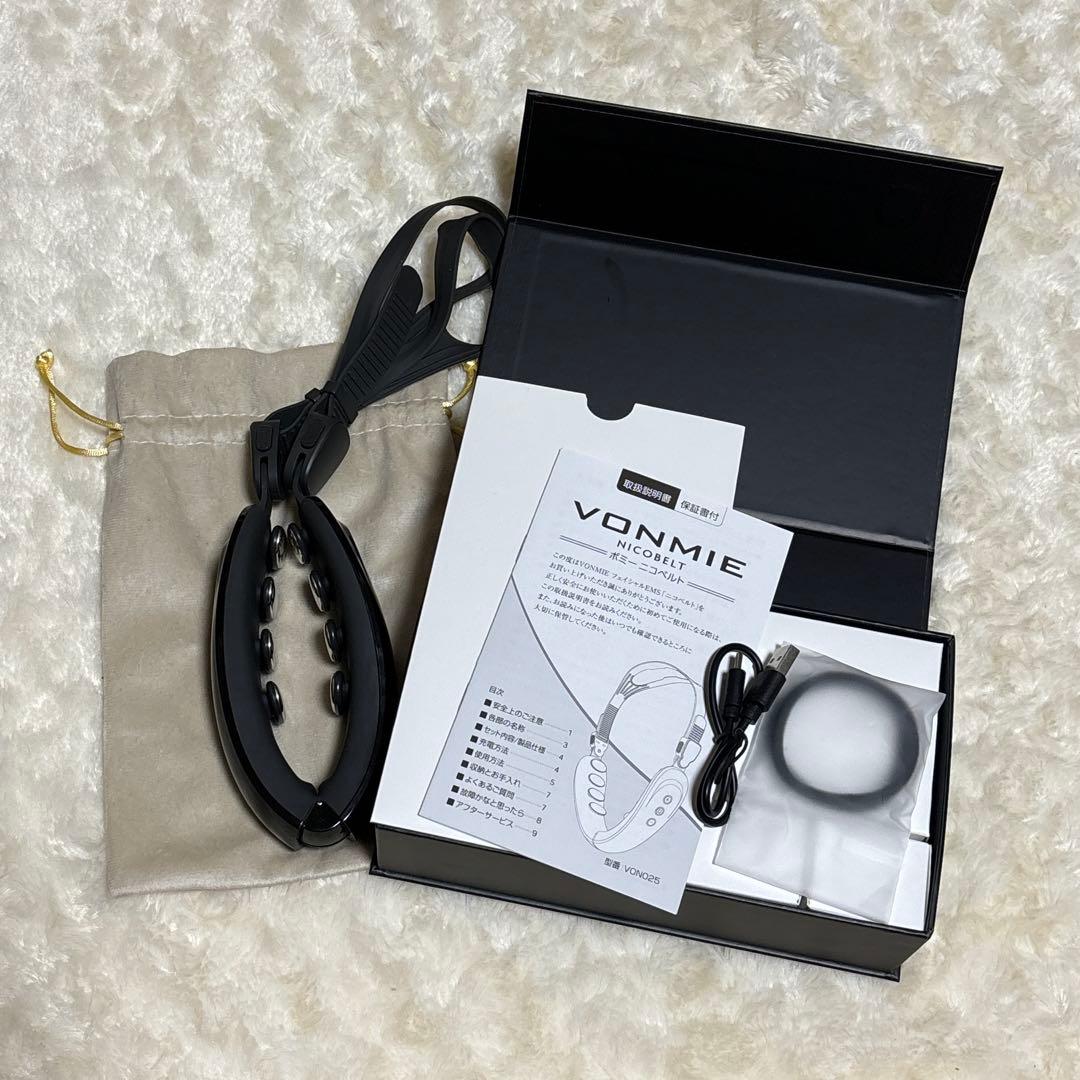 ボニーニコベルト　小顔　箱あり　VONMIENICOBELT BLACK/美顔器