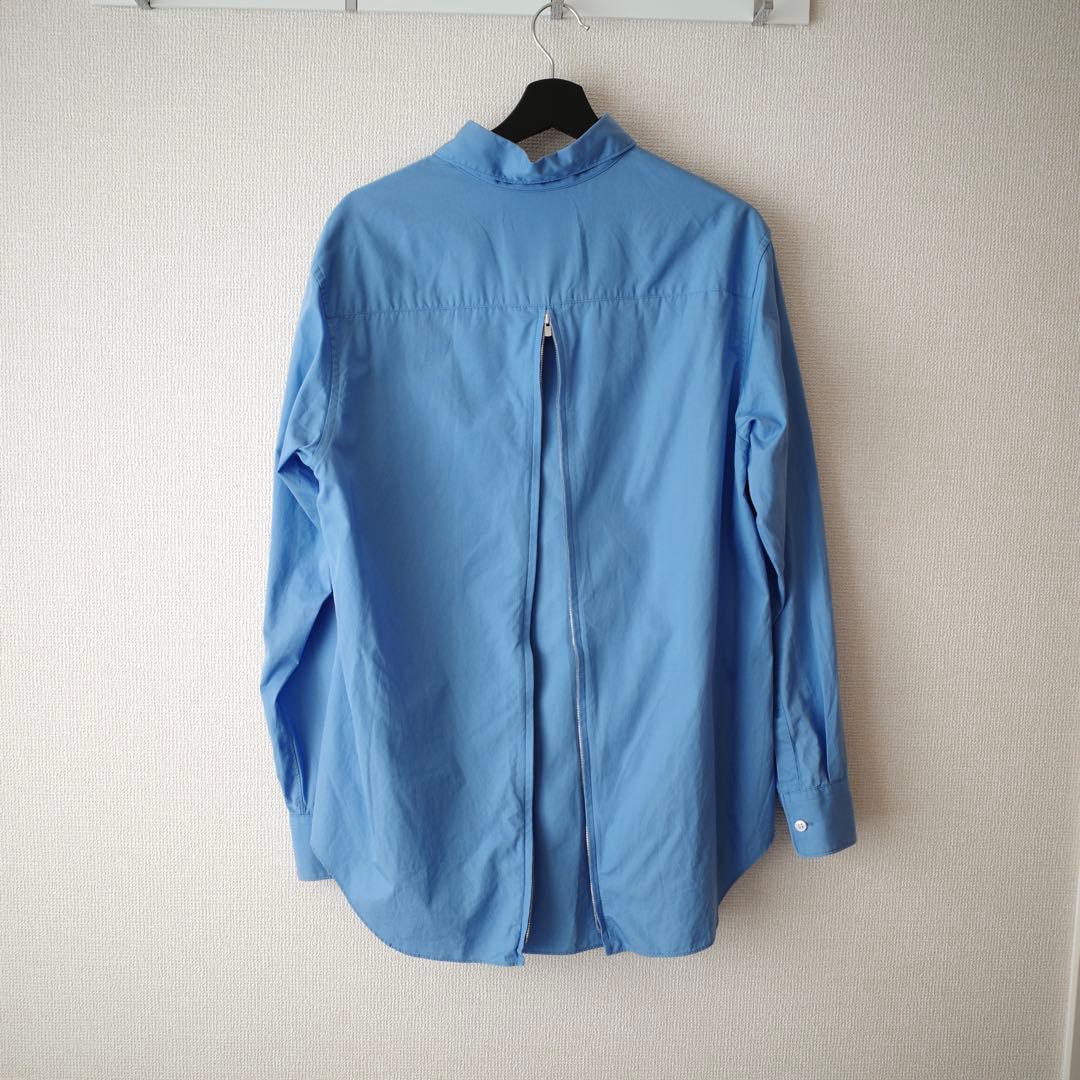 FUMITO GANRYU Zipper Pleated Shirt - Sax