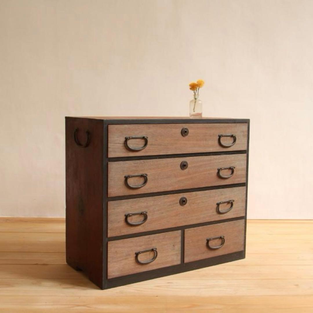 収納棚　タンス　和箪笥 楽天市場】【桐心】 幅100.5 5段 高さ96 和ダンス 和タンス 和箪笥