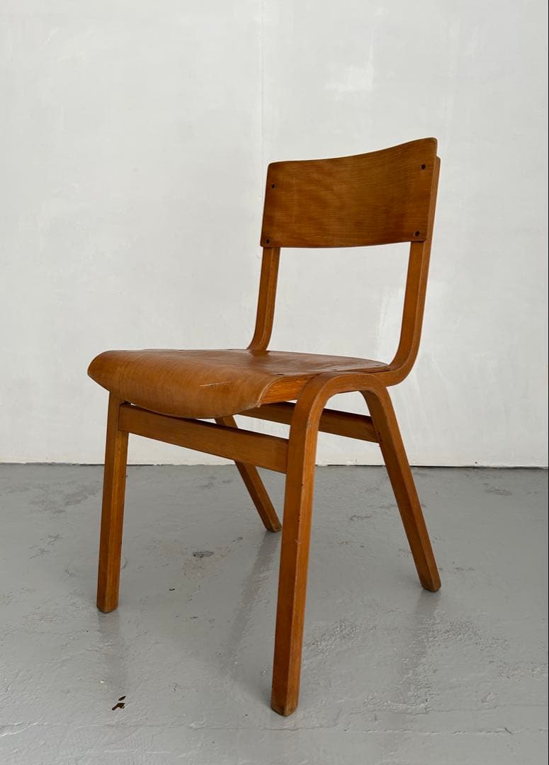 イギリス　学校の椅子　スクールチェア　木製　イングランド　チェア　ビンテージ