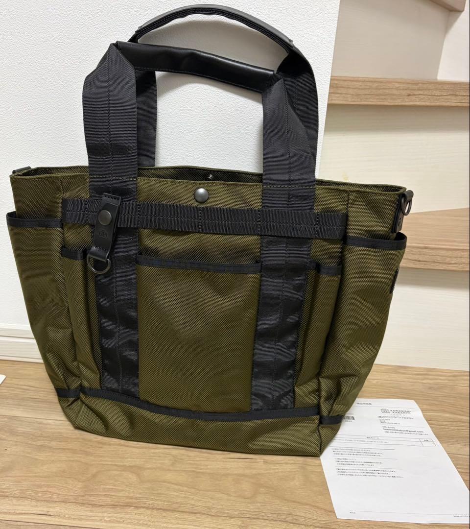 カワニシカバン　グレーブコーデュラ（R）カーキ　新品同様