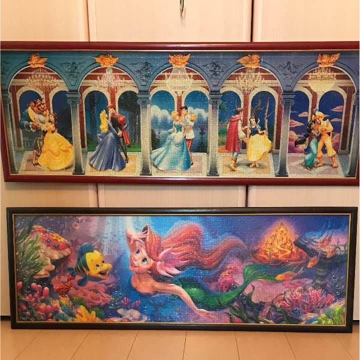 ディズニー プリンセス リトルマーメードジグソーパズル完成品 ディズニー木製額縁