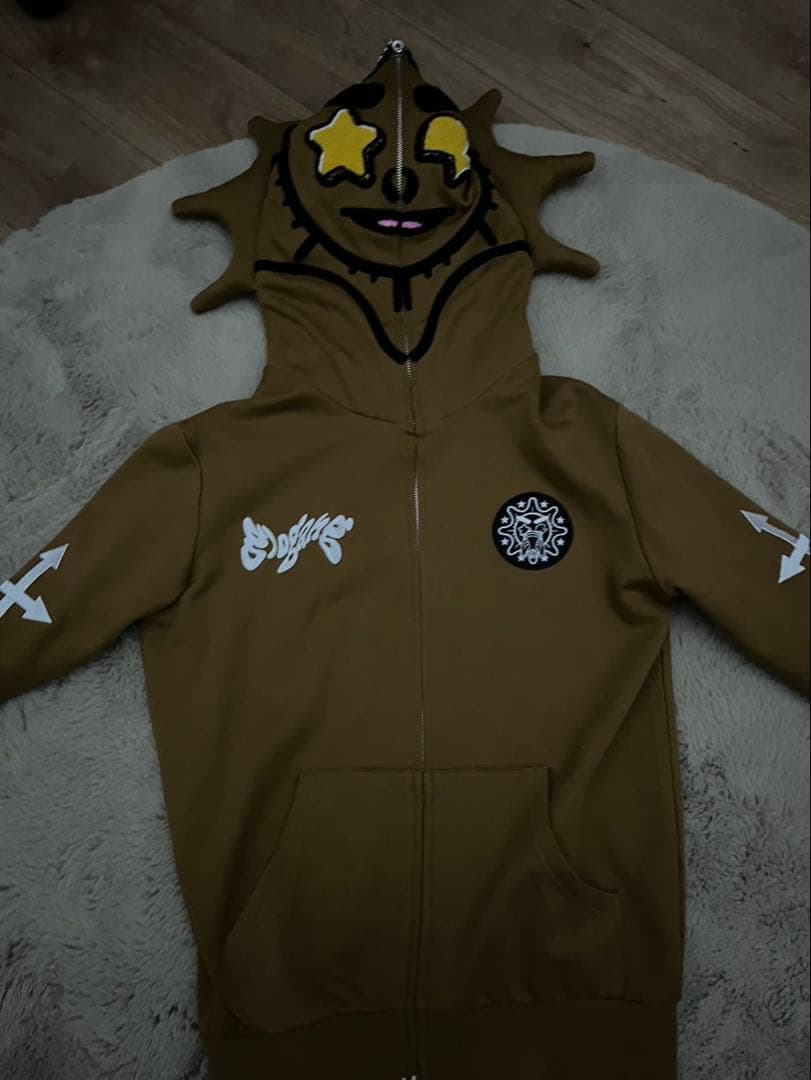 Glo Gang フルジップパーカー Sサイズ 人気 ロゴ GLOGANG Glo Man フーディ フルジップ チャック (Glo Gang