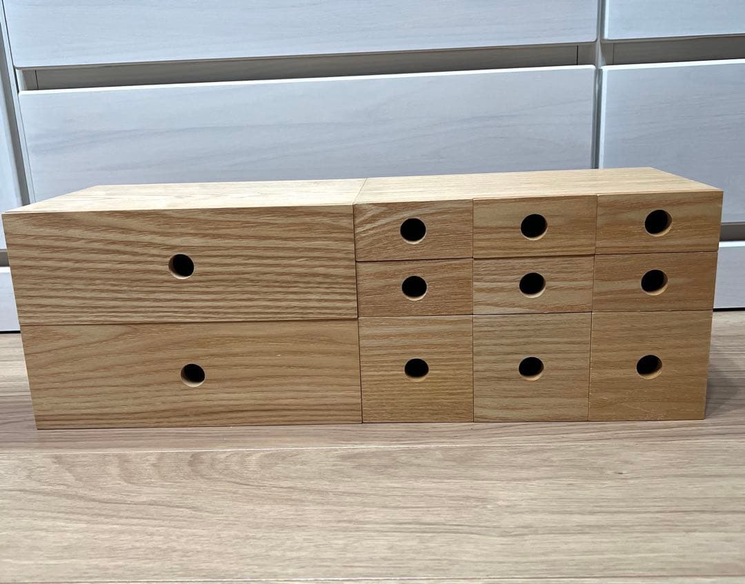 無印良品　木製小物収納　4点セット 楽天市場】木製小物収納3段 約幅8．4x奥行17×高さ25．2cm