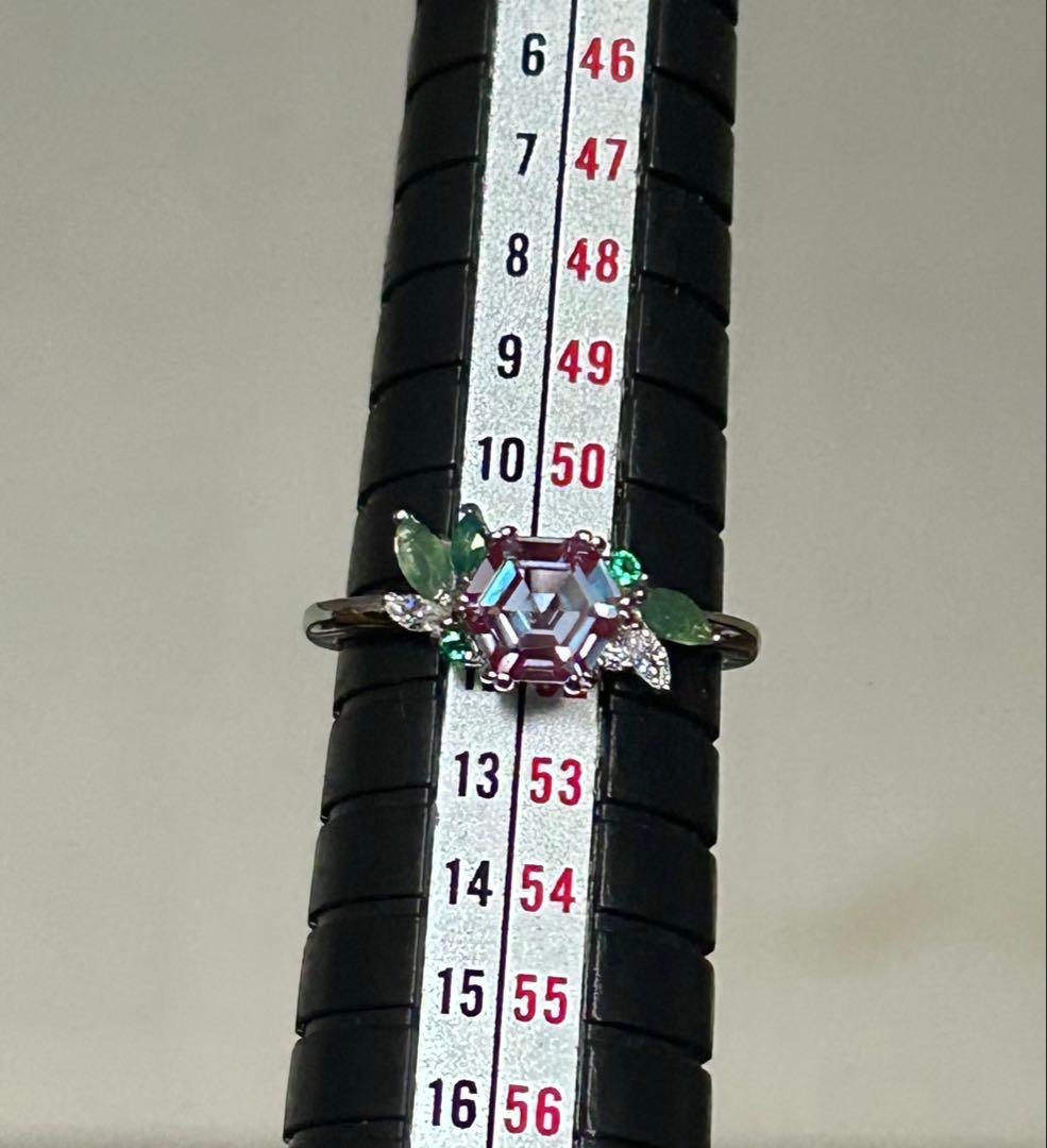 未使用◇アレキサンドライト＆モスアゲートリング 約11号 - メルカリ