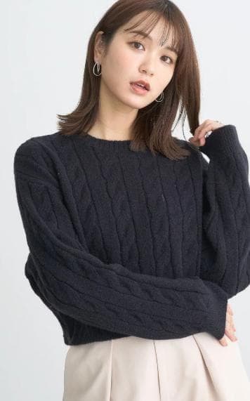 【極美品】POLO RALPH LAUREN ケーブルニット同系色ポニー QR