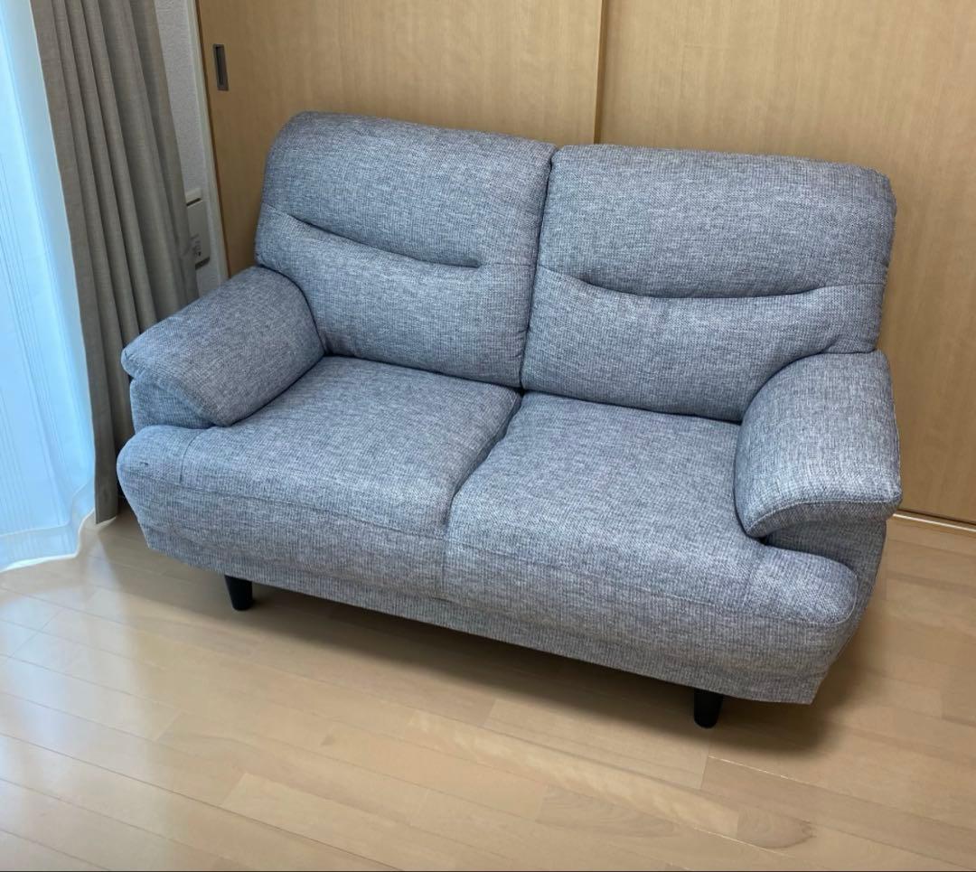 2人掛け布張りソファ