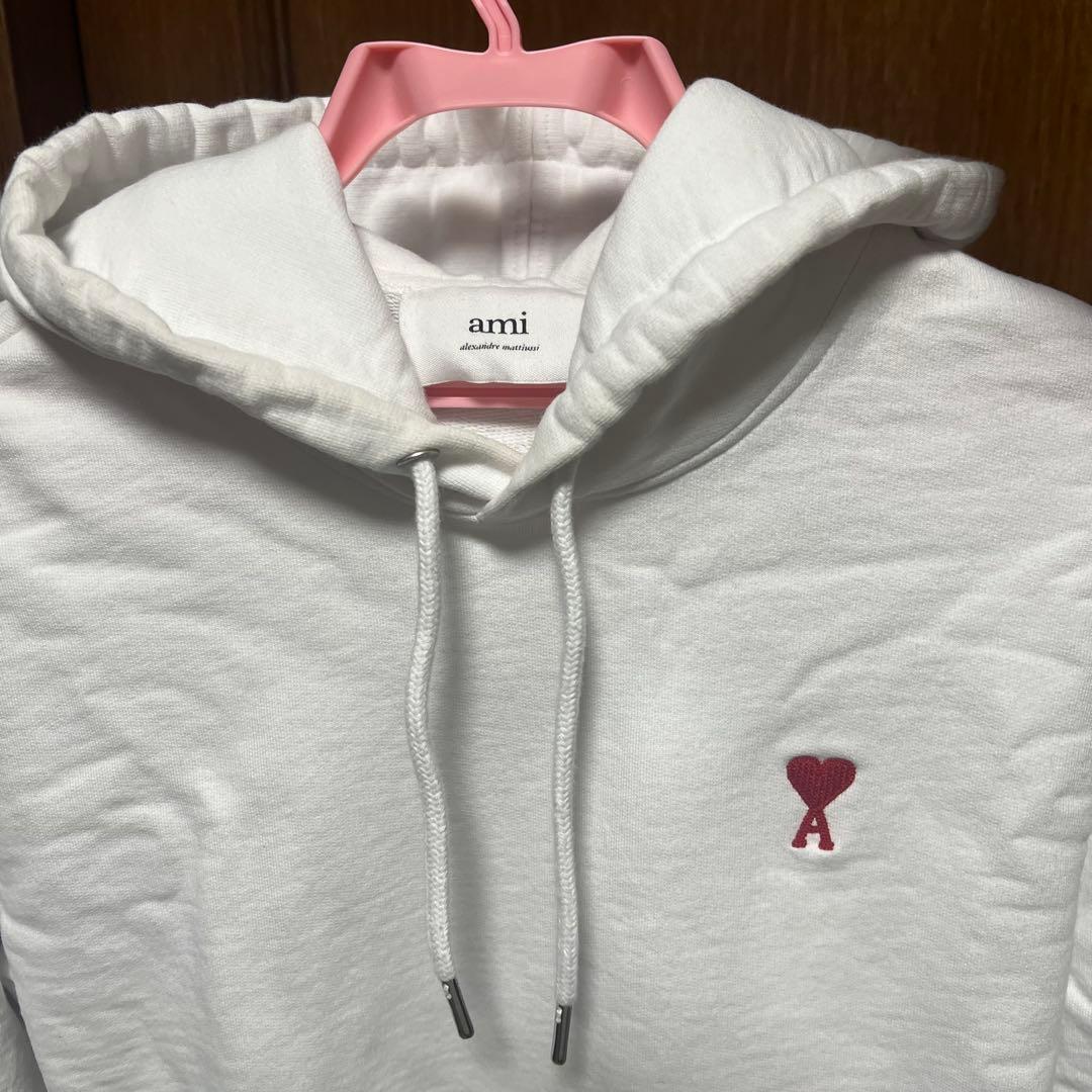 amiparis アミパリス パーカー 白パーカー 良品 Sサイズ ユニセックス