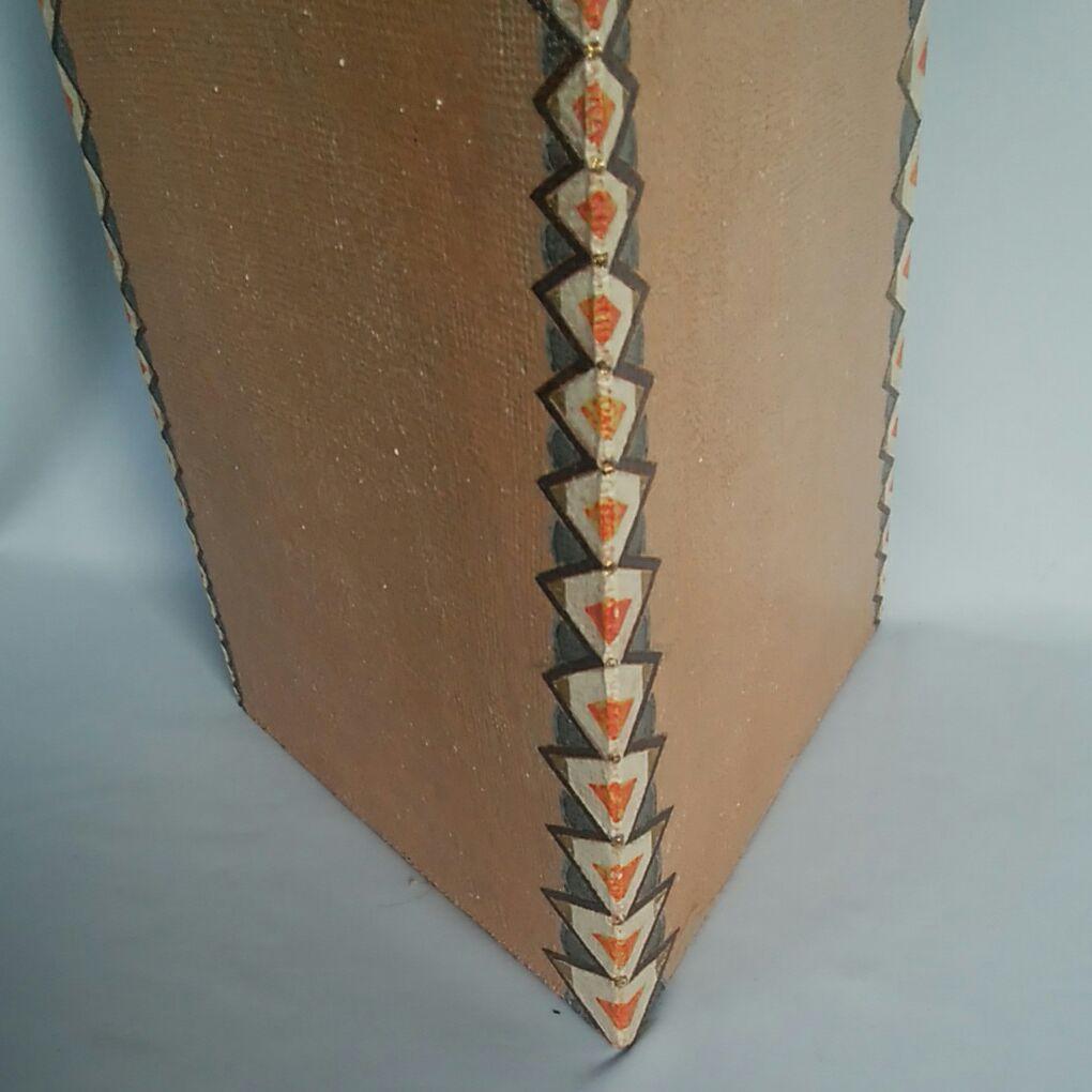 萩焼　中村絵里子　三角柱　扁壺　オブジェ　長期保管品