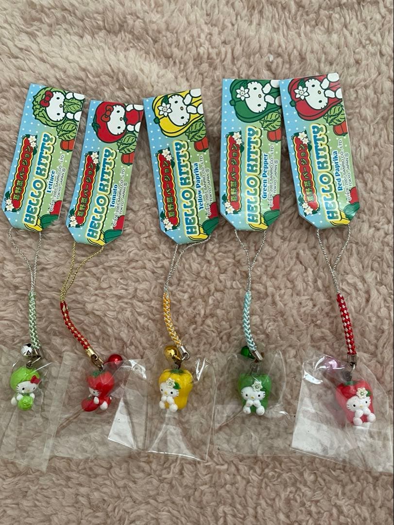 レア！ハローキティ 夏野菜ストラップ 5個セット