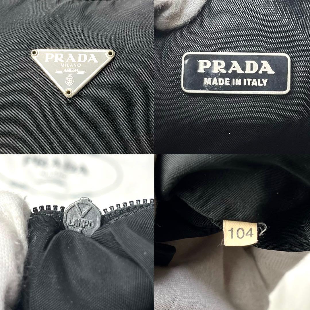 極美品✨プラダ アクセサリーポーチ ハンドバッグ 三角ロゴ テスート