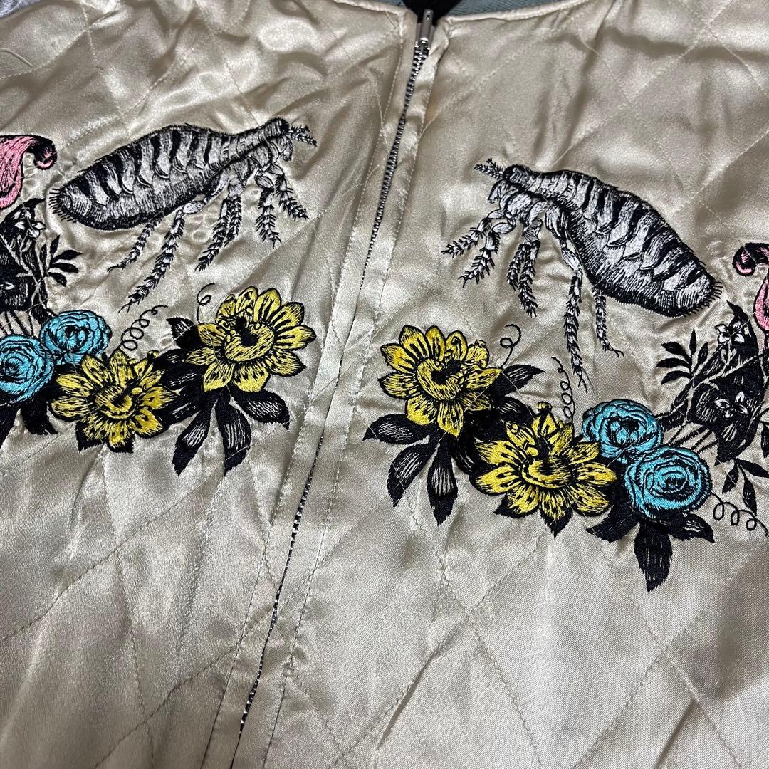 希少 サスクワァッチファブリックス スカジャン リバーシブル 刺繍 XL