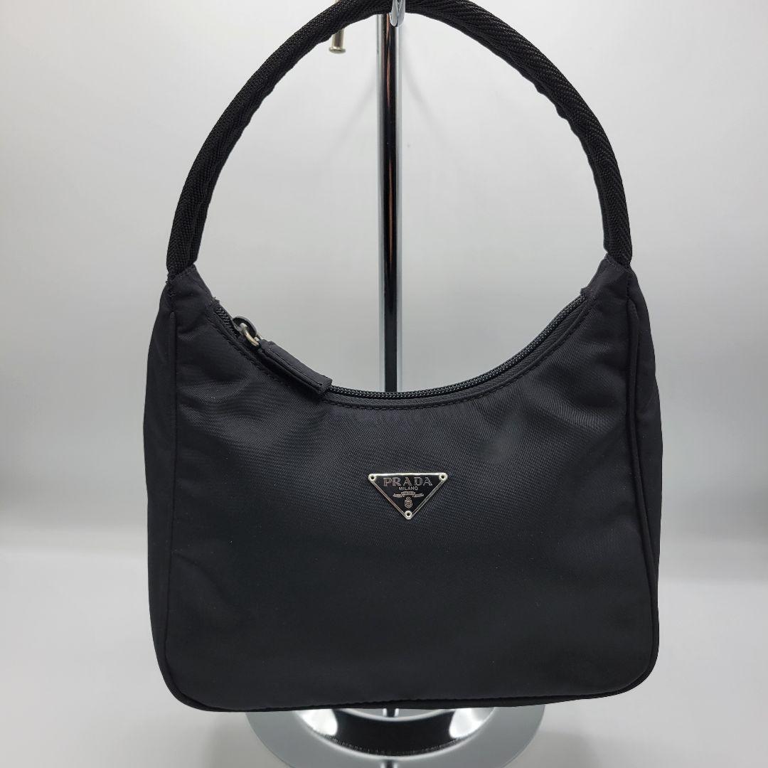 PRADA プラダ アクセサリーポーチ 三角ロゴ ブラック Optiファスナー