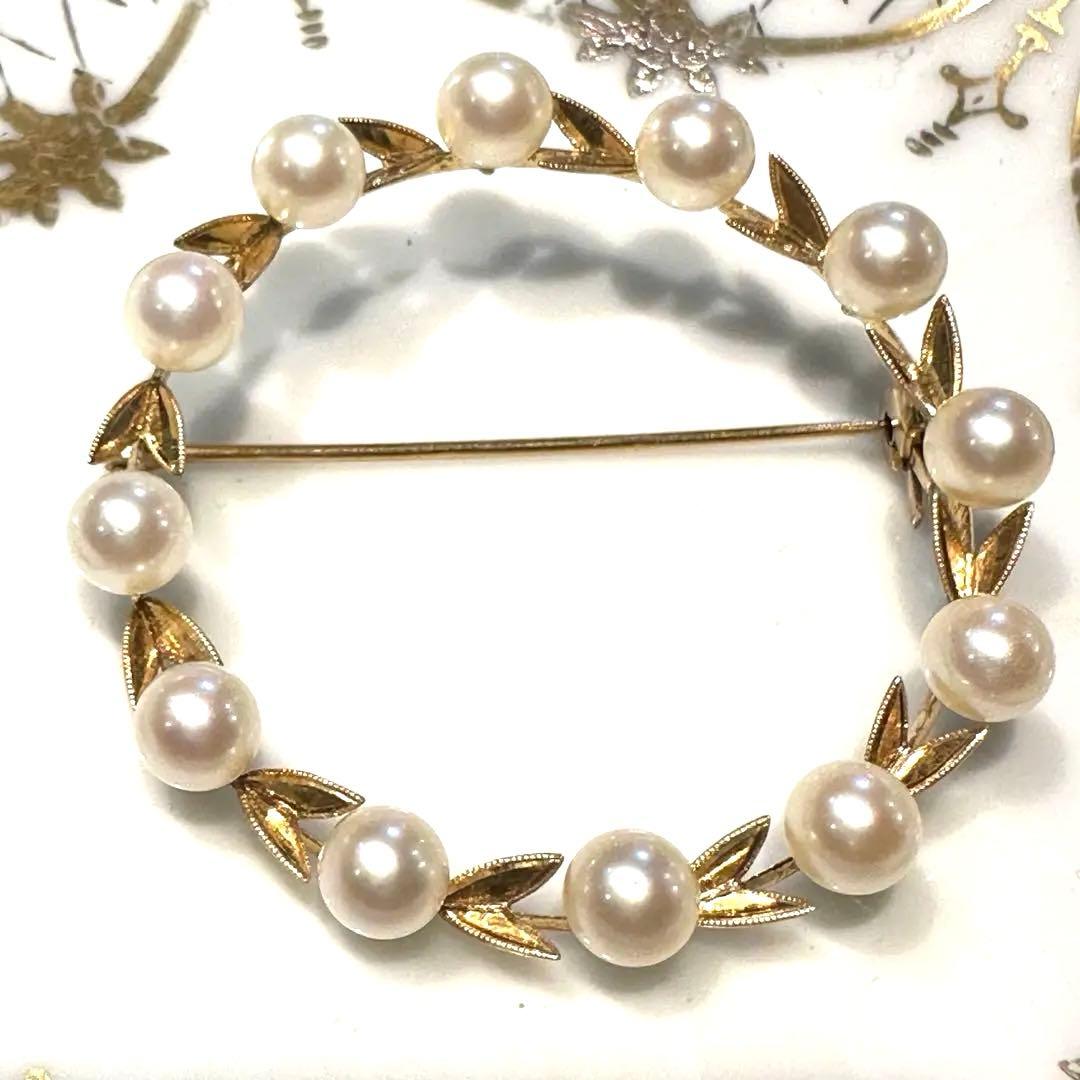 K14 あこや真珠ベビーパールブローチ