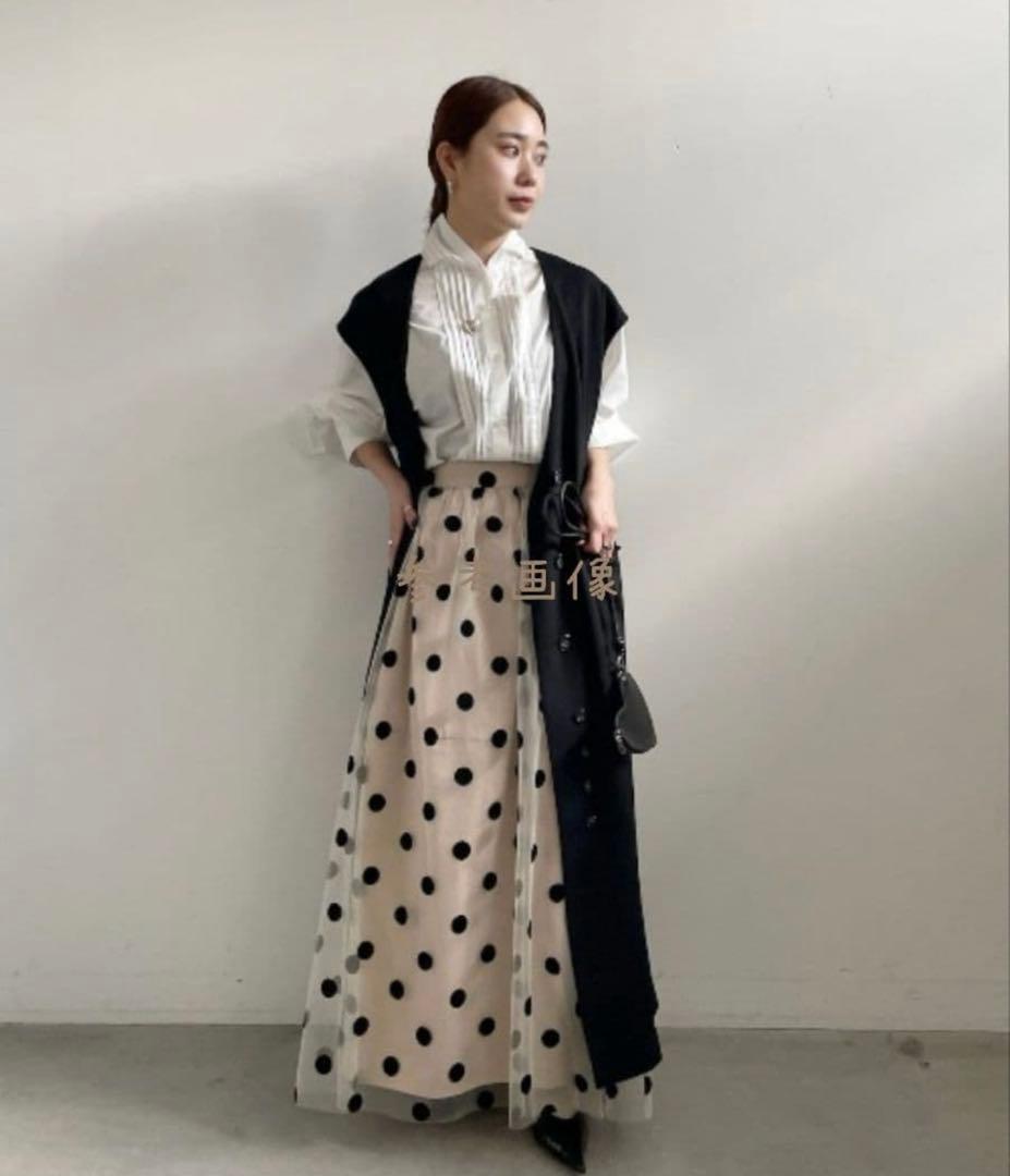 新品 ameri アメリ OTONA MUSE DOT TULLE SKIRT