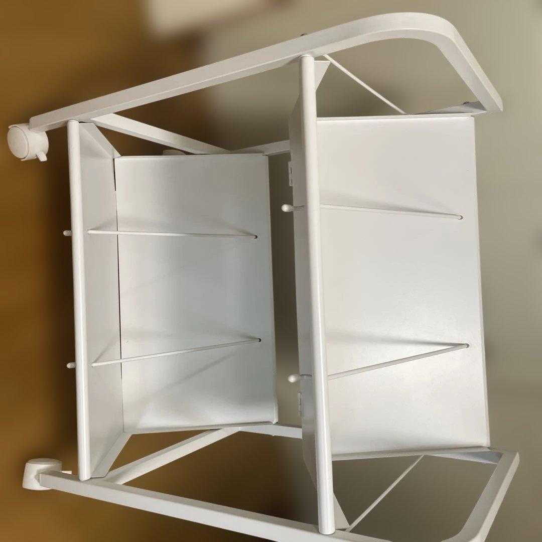 ナカバヤシ　ファイル、ワゴン2段　ホワイト　CWA−002W