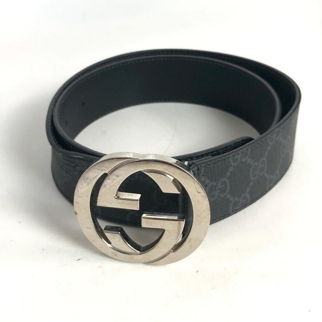 GUCCI グッチ インターロッキングG ベルト 小物 ブラック メンズ
