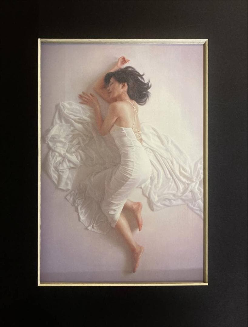 島村信之、【白の粧い】、希少な額装用画集より、新品額装付、状態良好