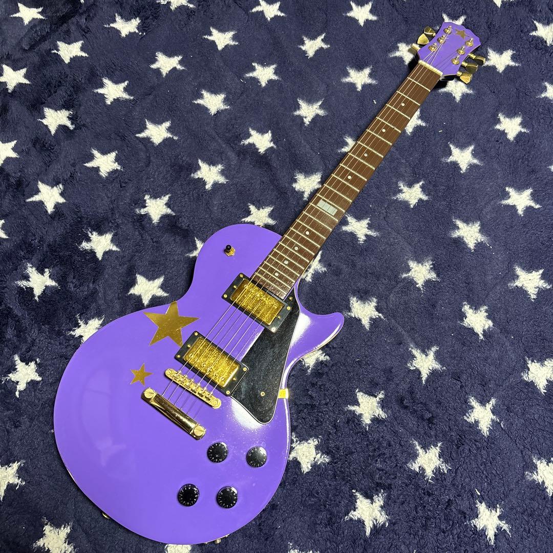 パープル エレキギター 星型デザイン