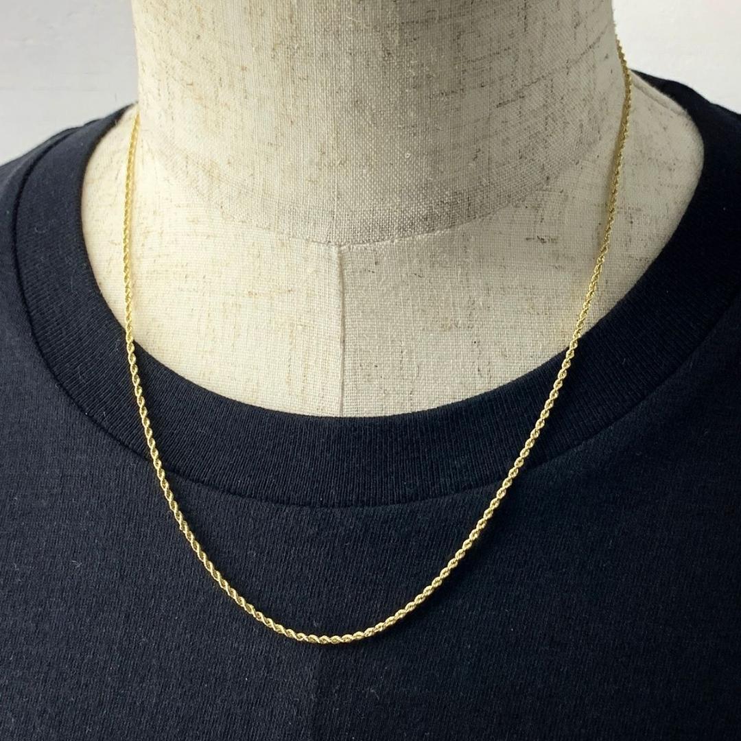 10k ロープチェーン ネックレス 50cm ゴールド 金無垢 1.5mm