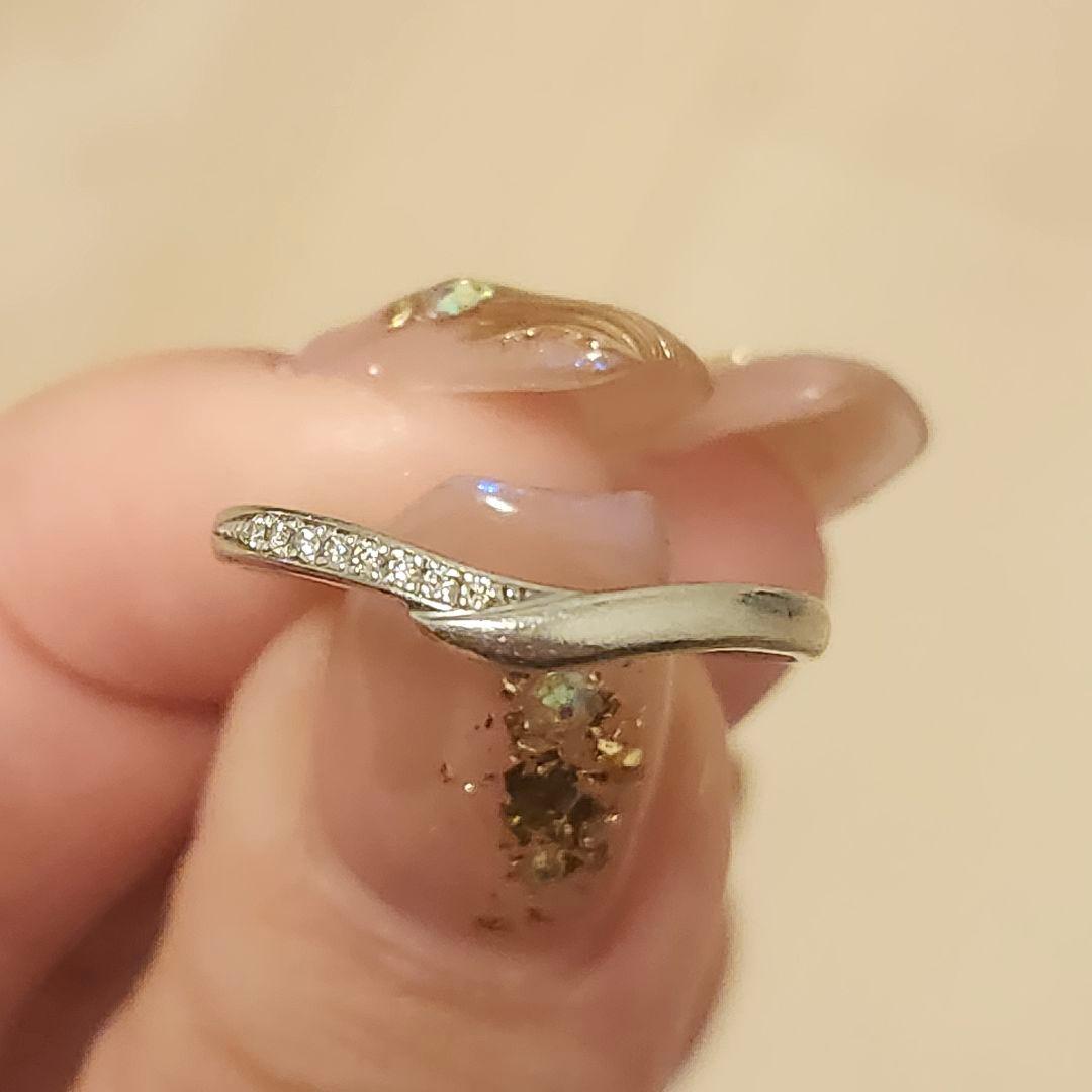 Pt950 ダイヤ0.01ct 結婚指輪 16号 ガラ オカチマチ