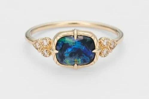 アガット K10ゴールド クォーツ マラカイトリング 17号 税込70400円 リング K10イエローゴールド マラカイト クオーツ(JLージュエルー